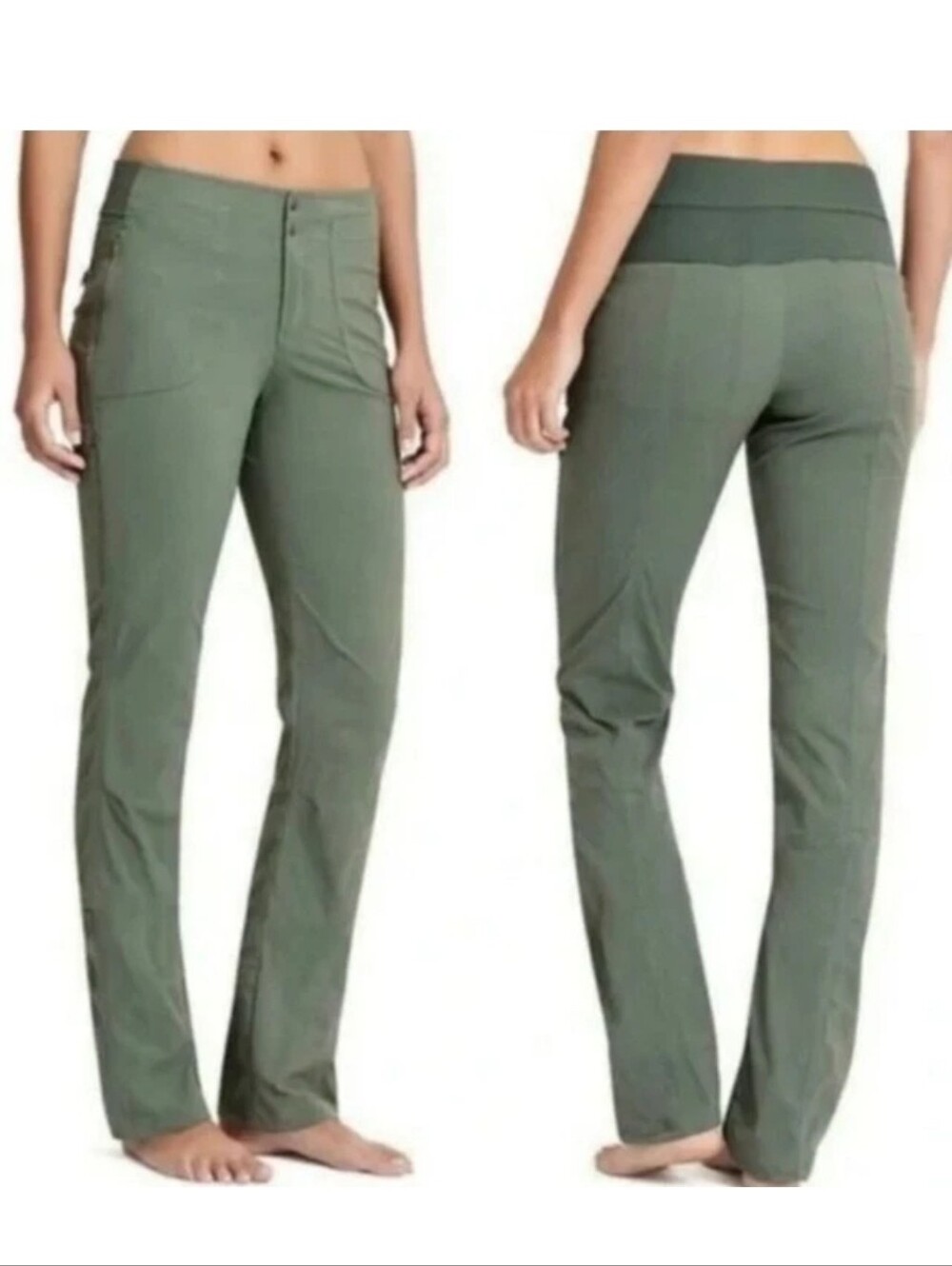 Athleta Trekkie Hiking Pants Women Olive Green Stretch Outdoor Size 6 153397-01